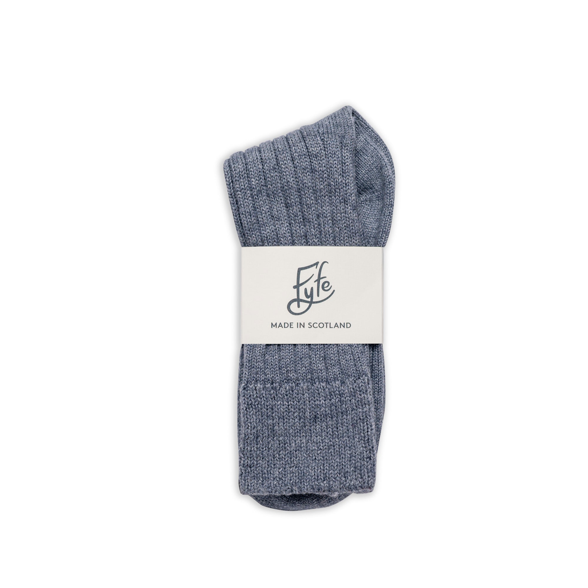 The Lodge monogram Merino Wool Socks - Blue Smoke