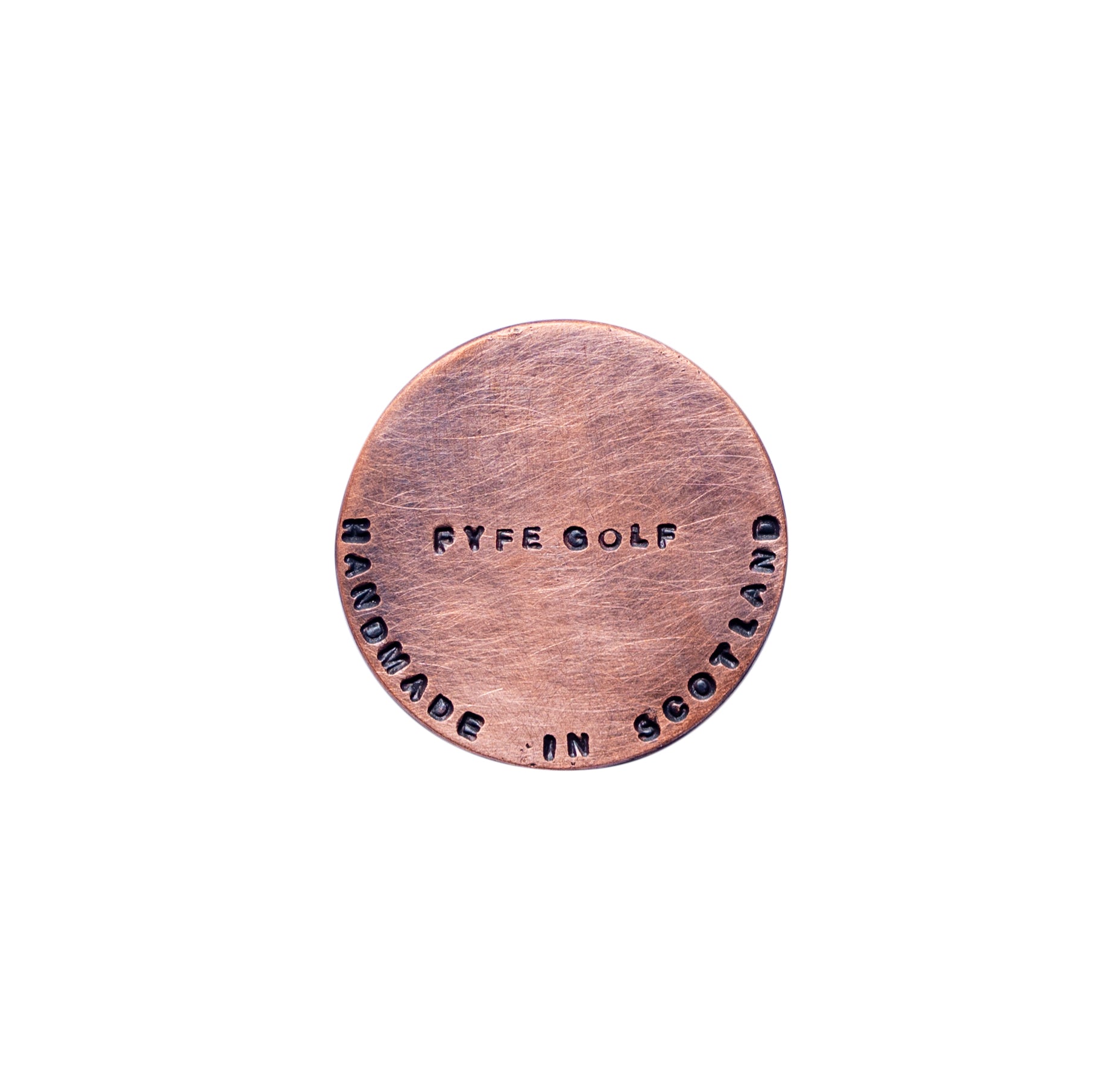 Copper Metal Hand Forged Fyfe Golf Ball marker