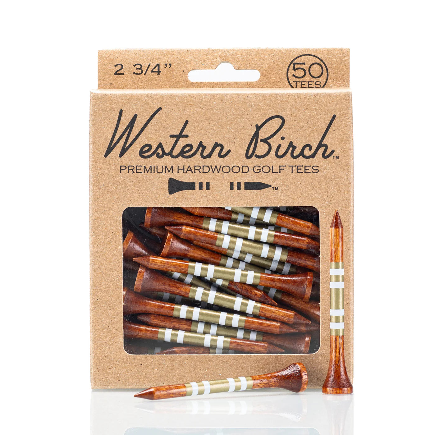 Western Birch x Fyfe Premium Bamboo Golf Tees - 24k Magic