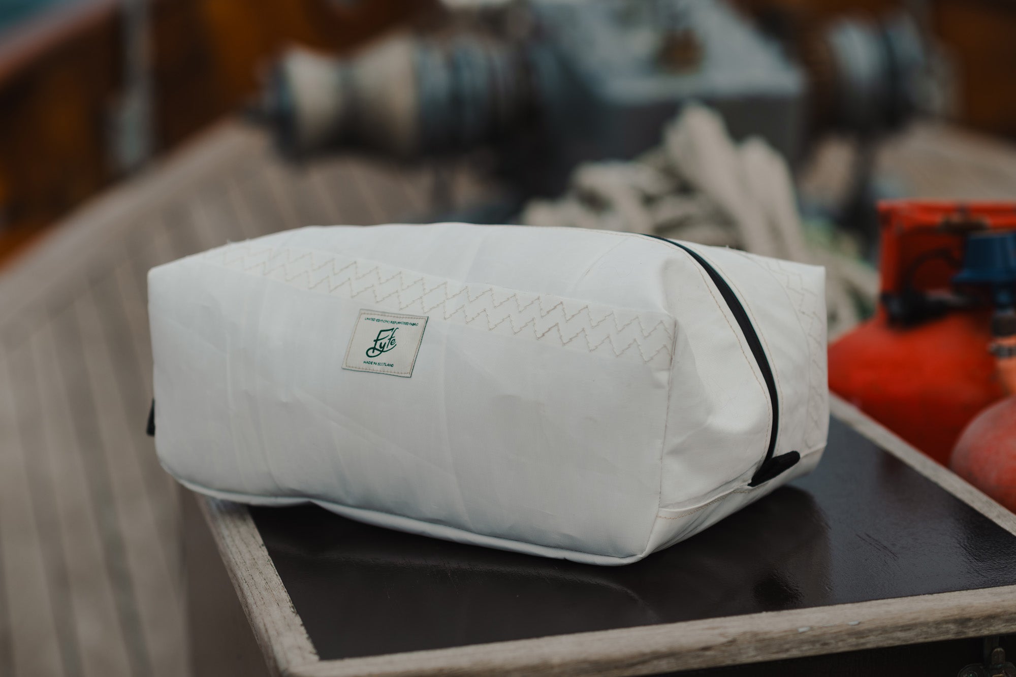 Repurposed Sail Cloth Shoe Bag — White | Limited Edition
