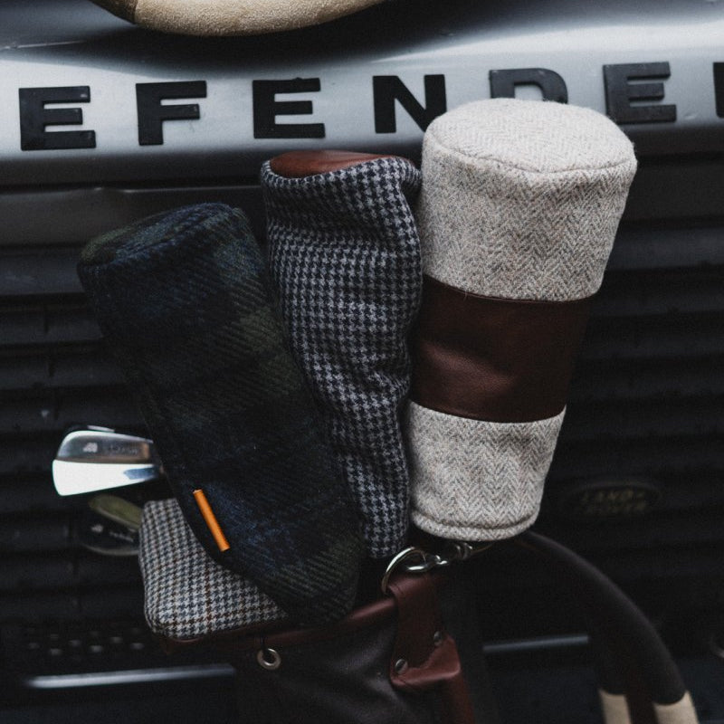 Gun Dog Harris Tweed &amp; Leather Headcover - Fyfe Golf