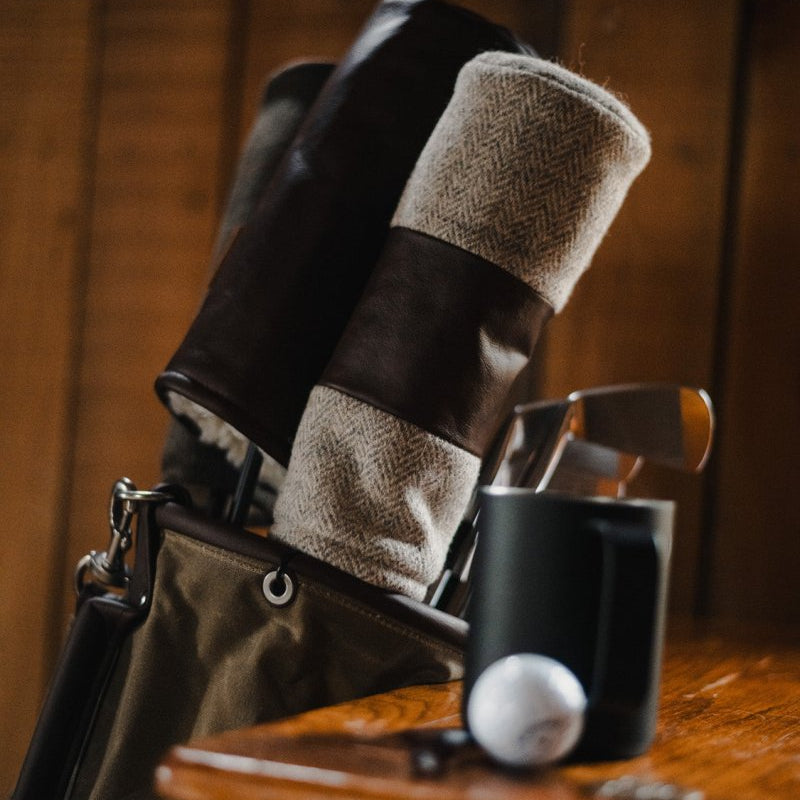 Gun Dog Harris Tweed &amp; Leather Headcover - Fyfe Golf