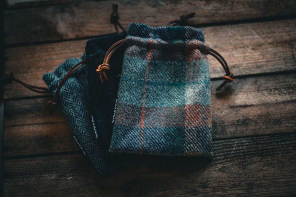 Jura Sunset Harris Tweed Drawstring Pouch - Fyfe Golf