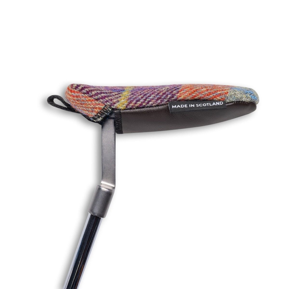 Jura Sunset Harris Tweed &amp; Leather Blade Putter Slip on Cover - Fyfe Golf