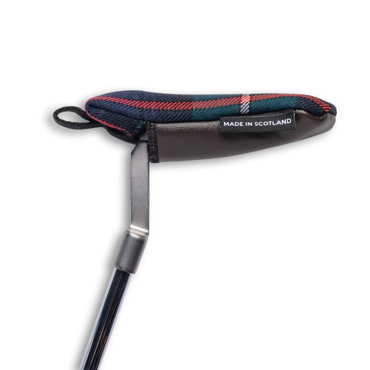 Mackenzie Tartan &amp; Leather Blade Putter Slip on Cover - Fyfe Golf