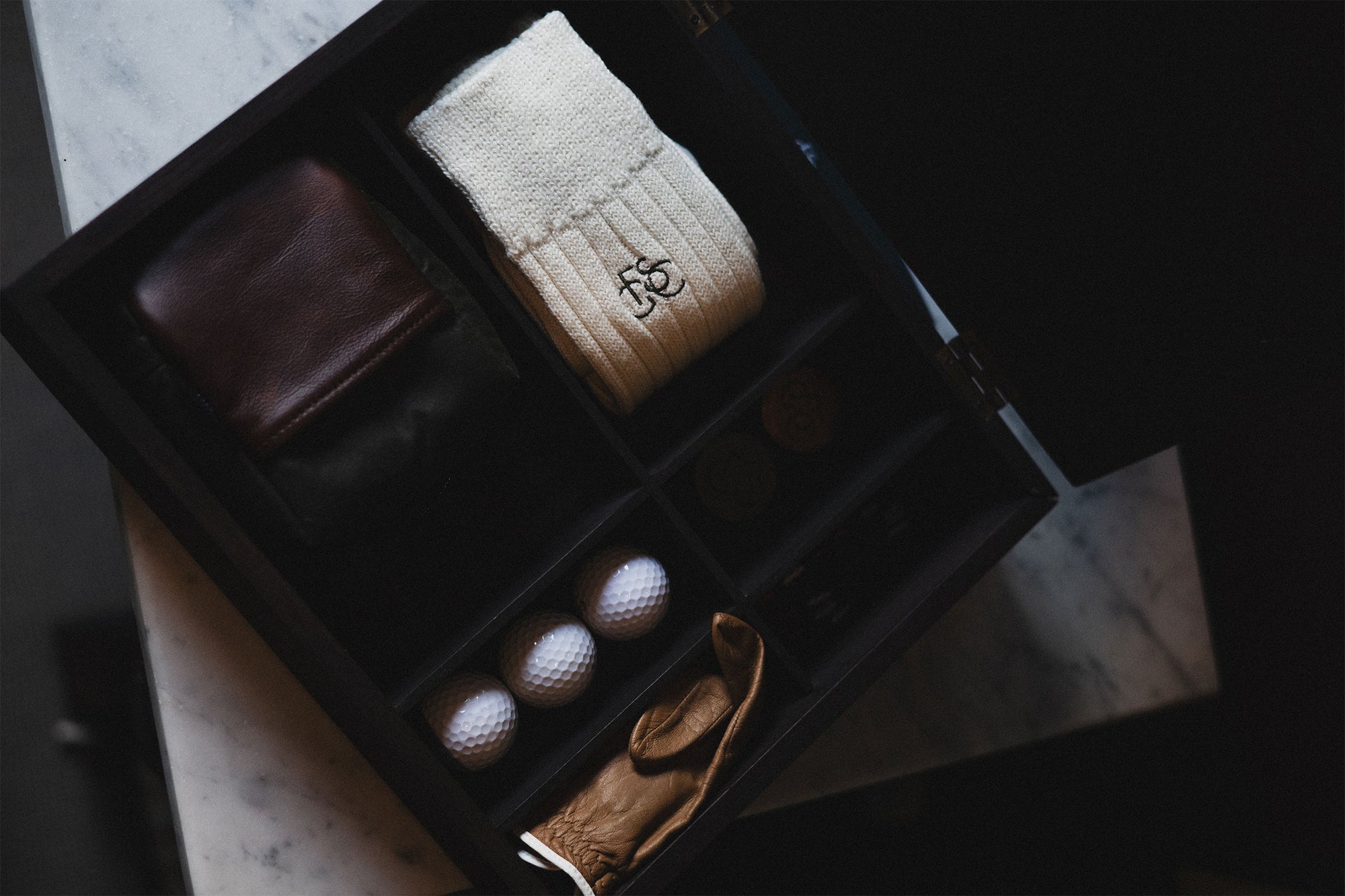 The Lodge monogram Merino Wool Socks - Bone