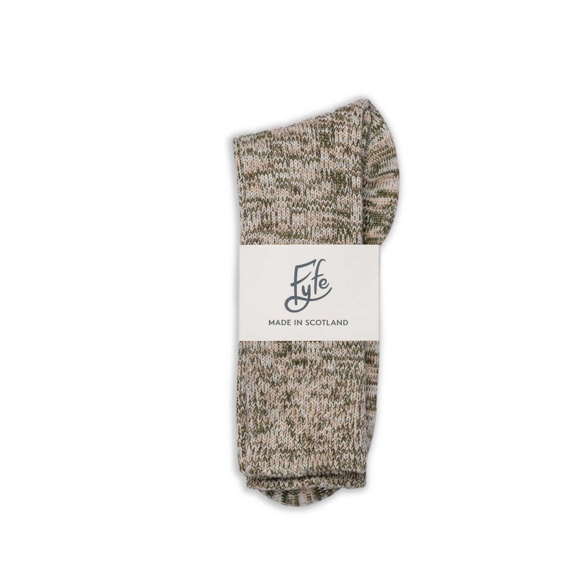 The Glen Merino Wool Socks - Dark Olive/Oatmeal/Oatmeal - Fyfe Golf