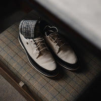The Glen Merino Wool Socks - Mid Grey/Ecru/Oatmeal - Fyfe Golf