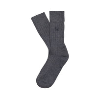 The Lodge monogram Merino Wool Socks - Blue Smoke - Fyfe Golf