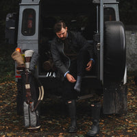 The Lodge monogram Merino Wool Socks - Blue Smoke - Fyfe Golf