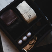 The Lodge monogram Merino Wool Socks - Bone - Fyfe Golf