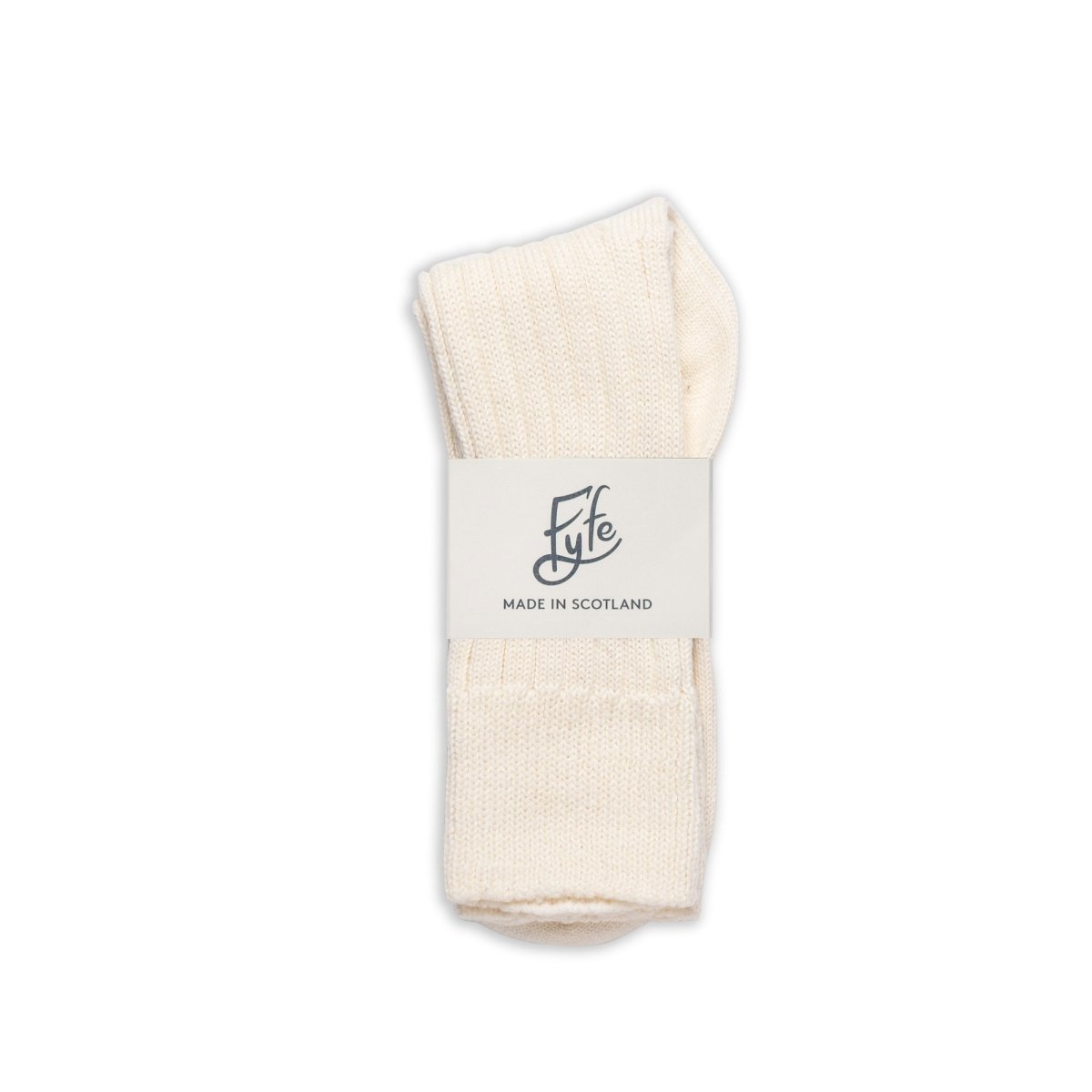The Lodge monogram Merino Wool Socks - Bone - Fyfe Golf