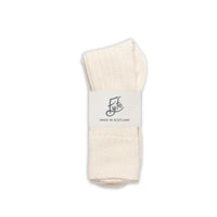 The Lodge monogram Merino Wool Socks - Bone - Fyfe Golf