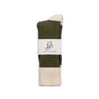 The Moors Merino Wool Socks - Dark Olive & Bone - Fyfe Golf
