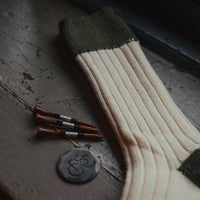 The Moors Merino Wool Socks - Olive & Dark Olive - Fyfe Golf