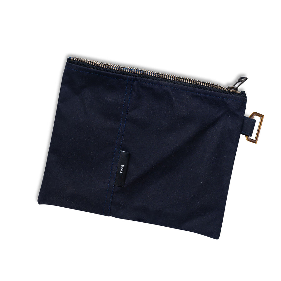 Lochmor Navy Waxed Canvas Zipped Valuable Pouch