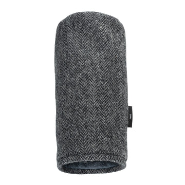 Charcoal Herringbone Tweed golf headcover