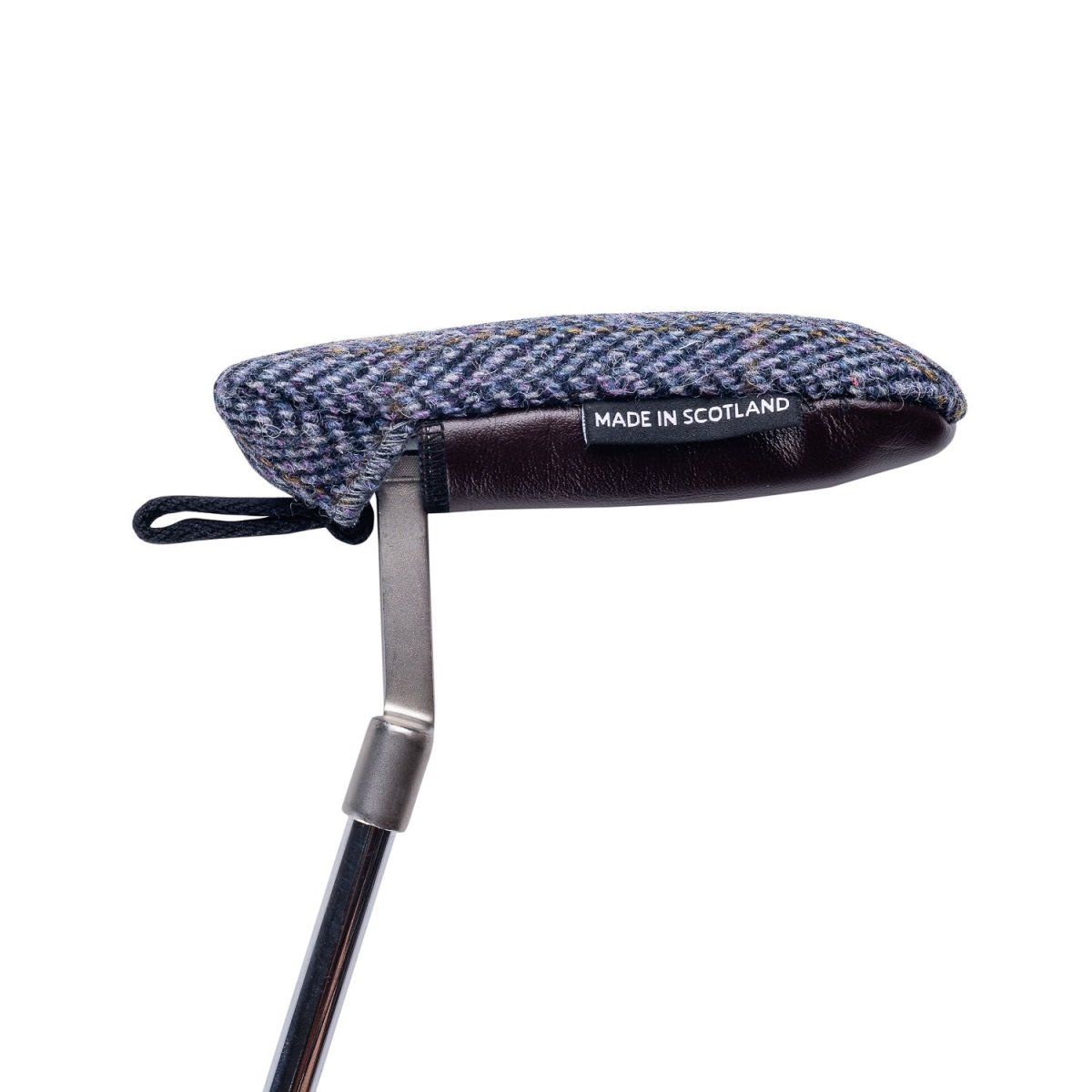 Five Glens Harris Tweed &amp; Leather Blade Putter Slip On Cover - Fyfe Golf